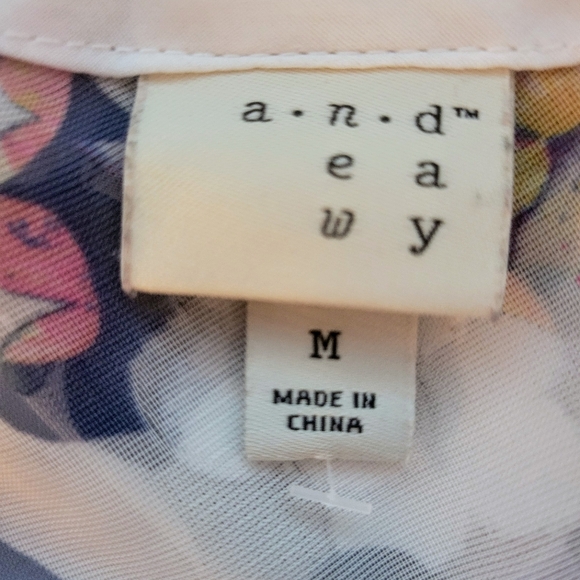 A New Day Floral Applique Sheer V-Neck Pastel Tank Top, White, Medium, NWOT - Picture 8 of 8